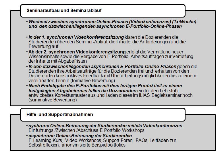 Aufbau des E-Portfolio-Begleitseminars